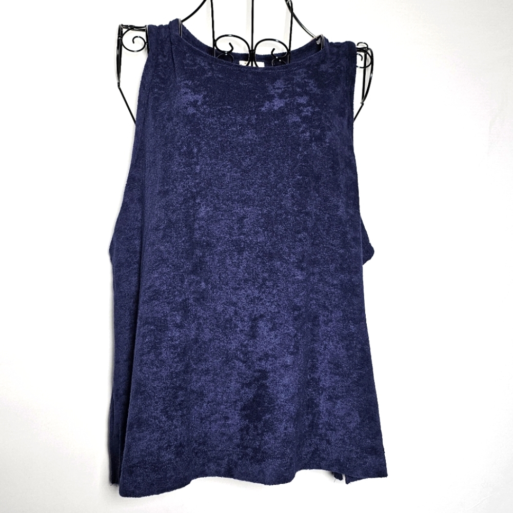 A new day navy blue textured tank top nwt large